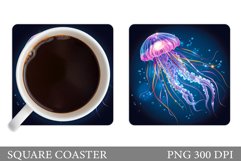 Jellyfish Coaster Sublimation. Jellyfish Sublimation Product Image 1