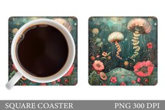 Jellyfish Coaster Design. Flowers Coaster Sublimation Product Image 1