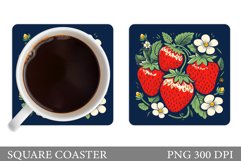 Strawberry Coaster Design. Berry Summer Coaster Sublimation Product Image 1