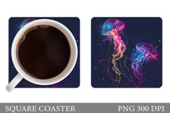 Jellyfish Coaster Sublimation. Jellyfish Sublimation Product Image 1