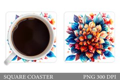 Flowers Coaster Design. Flowers Coaster Sublimation Product Image 1