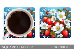 Strawberry Coaster Sublimation. Summer Coaster Design Product Image 1