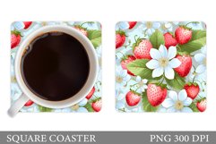 Strawberry Coaster Design. Berry Summer Coaster Sublimation Product Image 1