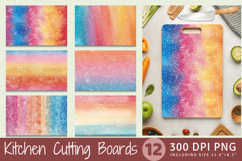 Summer Ombre Glitter Cutting Boards sublimation Designs Product Image 1