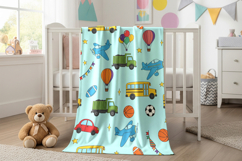 baby blanket mockup draped over crib Product Image 2