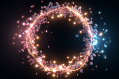 A vibrant circular design with glowing lights and cherry Product Image 1