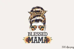 BLESSED MAMA PNG, Sunflower Mom Life Sublimation PNG Product Image 2