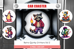 Car Coaster Retro Quirky Critters Product Image 1