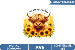 You Are My Sunshine Sublimation, Funny Cow Png Product Image 1