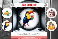 Car Coaster Tropical Dessert Animals Product Image 1