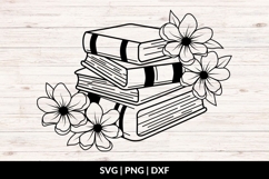 Books And Flowers SVG Product Image 1