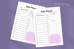 Aesthetic Daily Planner Template Canva - Minimalist Lavender Product Image 1