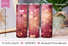 Love Hearts Tumbler, Valentine&#039;s Day Tumbler Wrap Design Product Image 1