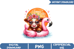 Summer Vibes Sublimation, Funny Cow Png Product Image 1