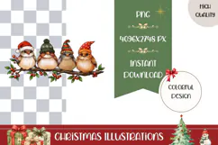 Cartoon Christmas Bird Illustration, Cute Winter Birds PNG Product Image 1