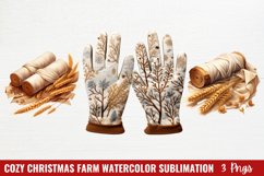 Cozy Christmas Farm Watercolor Sublimation Product Image 1
