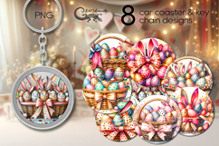 Shabby chic Easter | spring Car coaster &amp; key chain designs Product Image 1