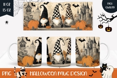 Halloween Gnomes Mug Design, Halloween Pumpkins Mug PNG Product Image 1