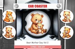 Car Coaster Bear Mother&#039;s Day Product Image 1