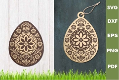 Easter Egg engraved SVG, Spring Laser file, Cutting board Product Image 1