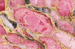 A vibrant pink marble texture with gold accents and black Product Image 1