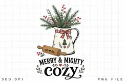 Merry and Mighty Cozy Christmas PNG Sublimation Design Product Image 3
