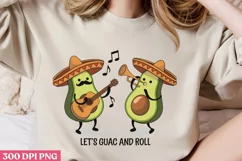 Let’s Guac and Roll PNG, Avocado Sublimation PNG Product Image 2
