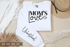 Mom's Love SVG - Mother's Day Sleeve T shirt Design Product Image 1