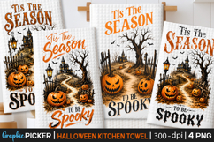 Halloween Kitchen Towel PNG, Tis The Season To Be Spooky PNG Product Image 1