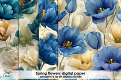 Spring flowers digital paper, seamless pattern Product Image 1