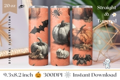 Vintage Halloween Bats Tumbler, Halloween Tumbler Design Product Image 1
