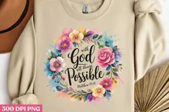 With God all things are PNG, Christian Jesus Sublimat Product Image 2