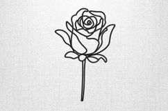 Single Line Rose Outline Embroidery Design Product Image 1