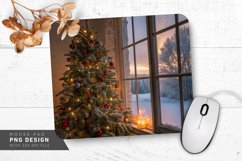 Holiday Cheer Tree and Frosty Window Mouse Pad PNG Product Image 1