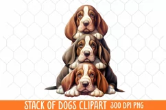 Stack Of Dogs Sublimation Clipart, Cute Puppy Clipart Product Image 1