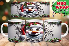 3D Christmas Mirth Mug Wrap 11oz Sublimation Art Product Image 1