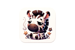 Cute Zebra Clipart - PNG File Product Image 2