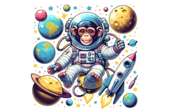Cute Monkey Clipart - PNG File Product Image 1