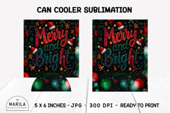 Merry Christmas Can Cooler Wrap | 12oz Sublimation #12 Product Image 1