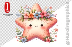 Cute Star Fish Clipart - PNG File Product Image 1
