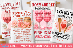 Valentine Kitchen Towel PNG Bundle, Valentine PNG Bundle Product Image 3