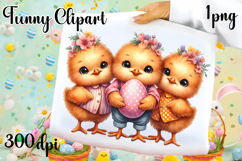 Spring animal clipart|Cute chicken easter animals clipart Product Image 1