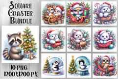 Funny Christmas Coaster Design | animal Square Coaster Product Image 1
