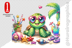 Cute Turtle Clipart - PNG File Product Image 2