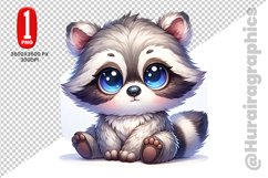 Cute Raccon Clipart - PNG File Product Image 1
