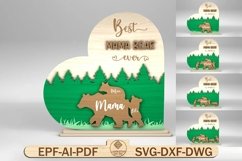 Personalized Mama Bear Heart Stand Decor SVG Product Image 1