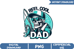 Reel Cool Dad Sublimation, Father&#039;s Day Png Product Image 1