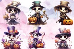 Cute Skeleton Clipart Sublimation Bundle, Cute Skeleton Product Image 2