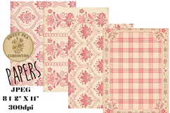 Pink, Mixed Media, Paper, Shabby Chic, Papers, Junk Journal Product Image 1