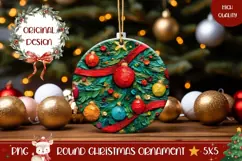 Art Christmas Tree Ornament PNG, Winter Ornament Print Product Image 1